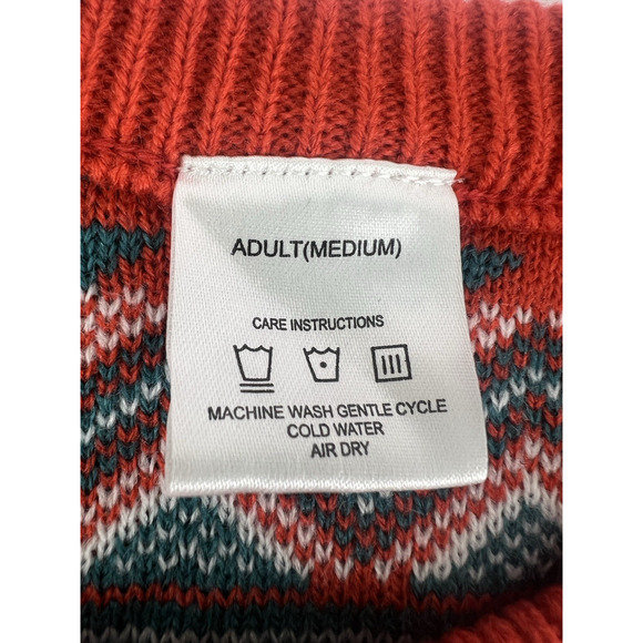 Ugly Christmas Sweater Womens Medium Red Green Unicorn Candy Star Dust Holiday - Picture 3 of 8